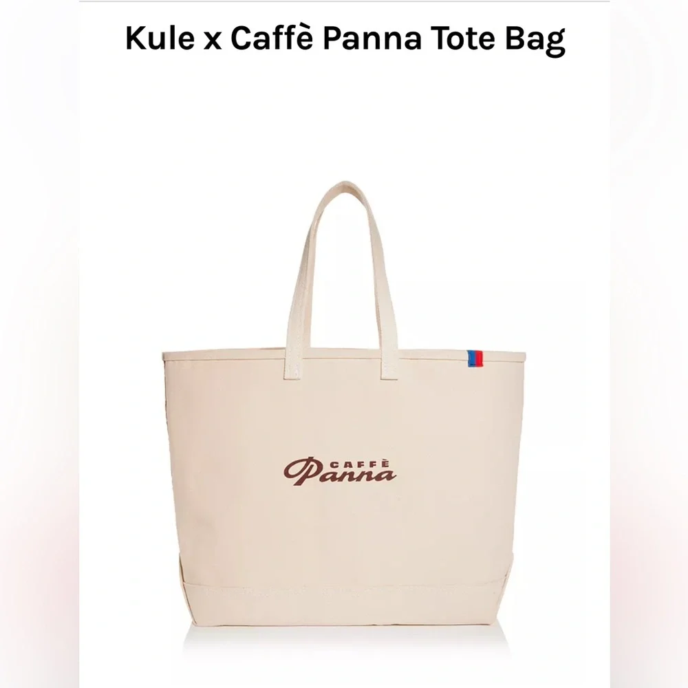 Kule x Caffè Panna Large Canvas Tote NYC Ice Cream Collab Bag Quiet Luxury NEW